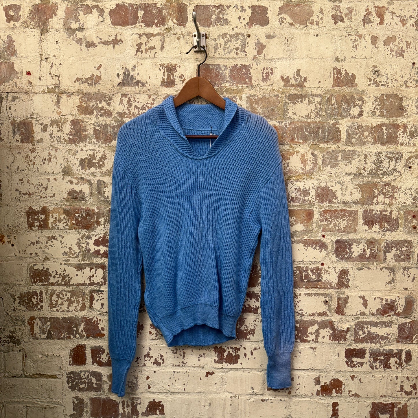1960s Blue Wool Knitted Jumper
