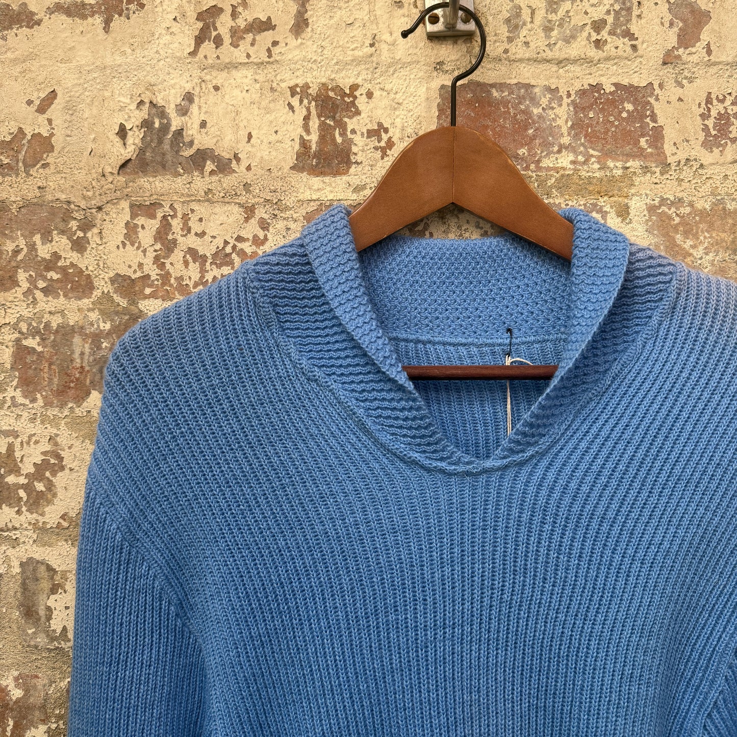 1960s Blue Wool Knitted Jumper