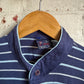 1980s Navy Striped Italian Polo Shirt Top
