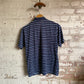 1980s Navy Striped Italian Polo Shirt Top