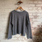 1970s Grey Striped Sweatshirt Jumper