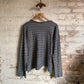 1970s Grey Striped Sweatshirt Jumper