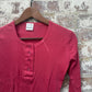 1970s Maroon Button Long Sleeve Top