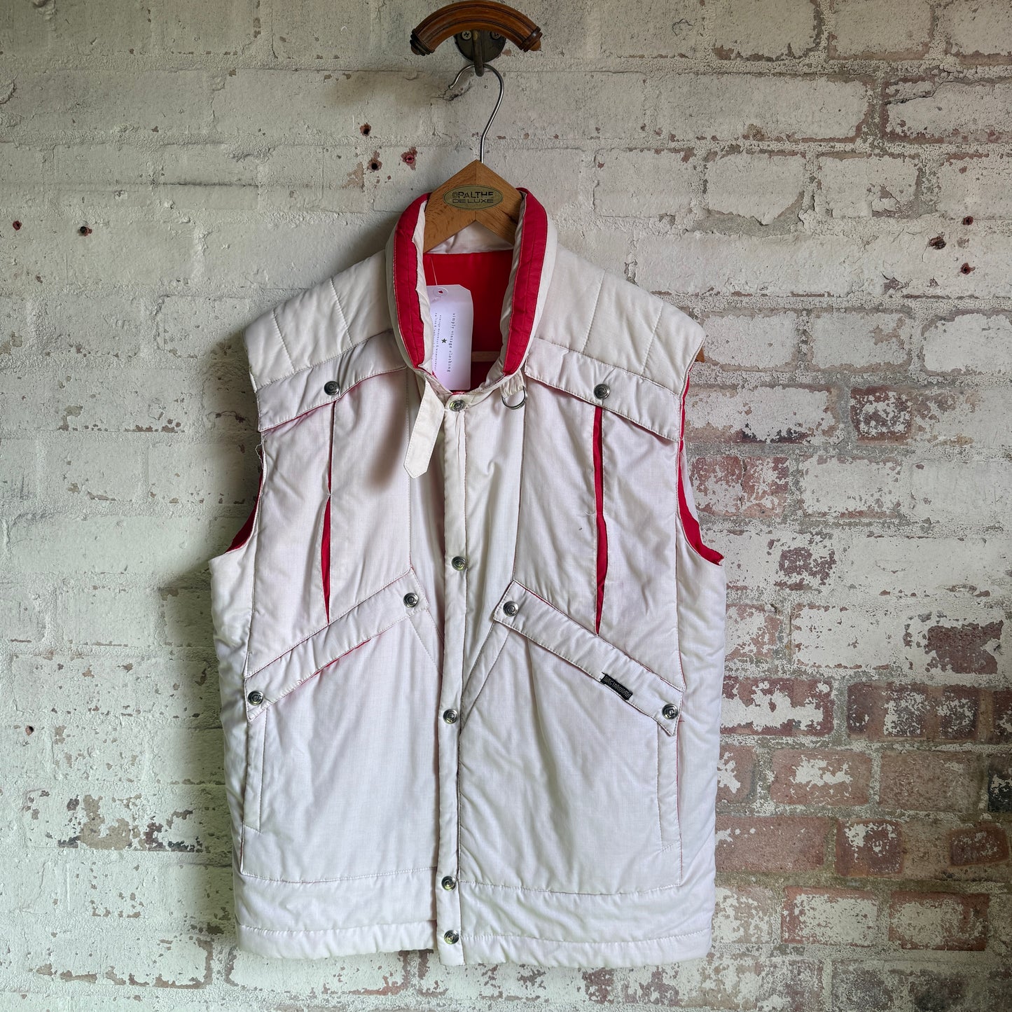 1980s White Padded Gilet Jacket