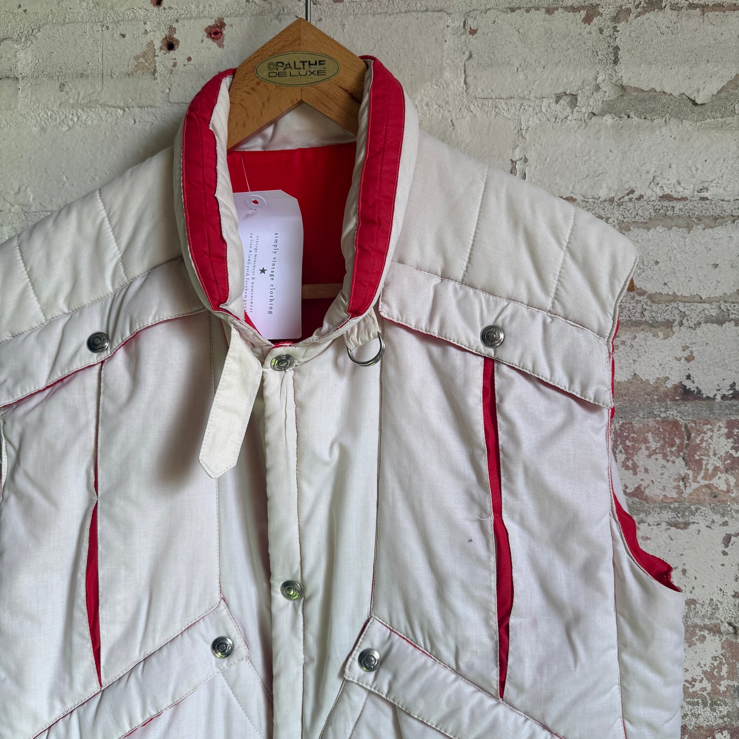 1980s White Padded Gilet Jacket
