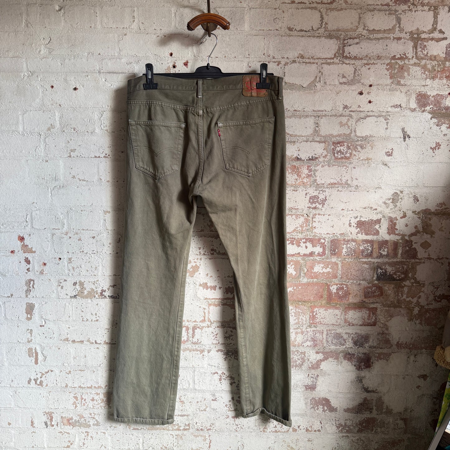 1990s Olive Green Levis 501 Jeans