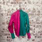 1980s Kenzo Green and Pink Button Up 'Jester' Shirt