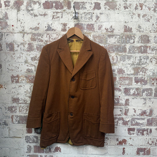 1960s Brown Three Button Suit Blazer Jacket