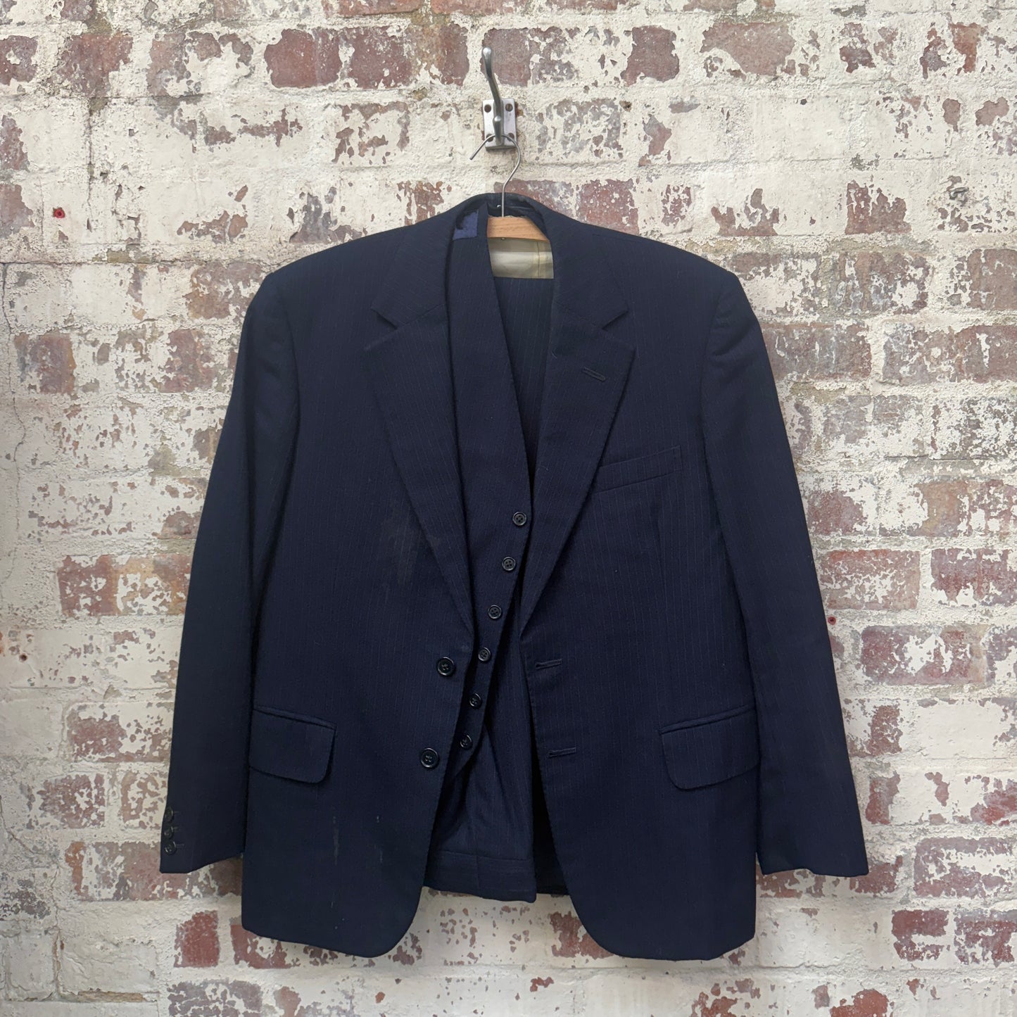 1970s Three Piece Pin Stripe Tailored Suit