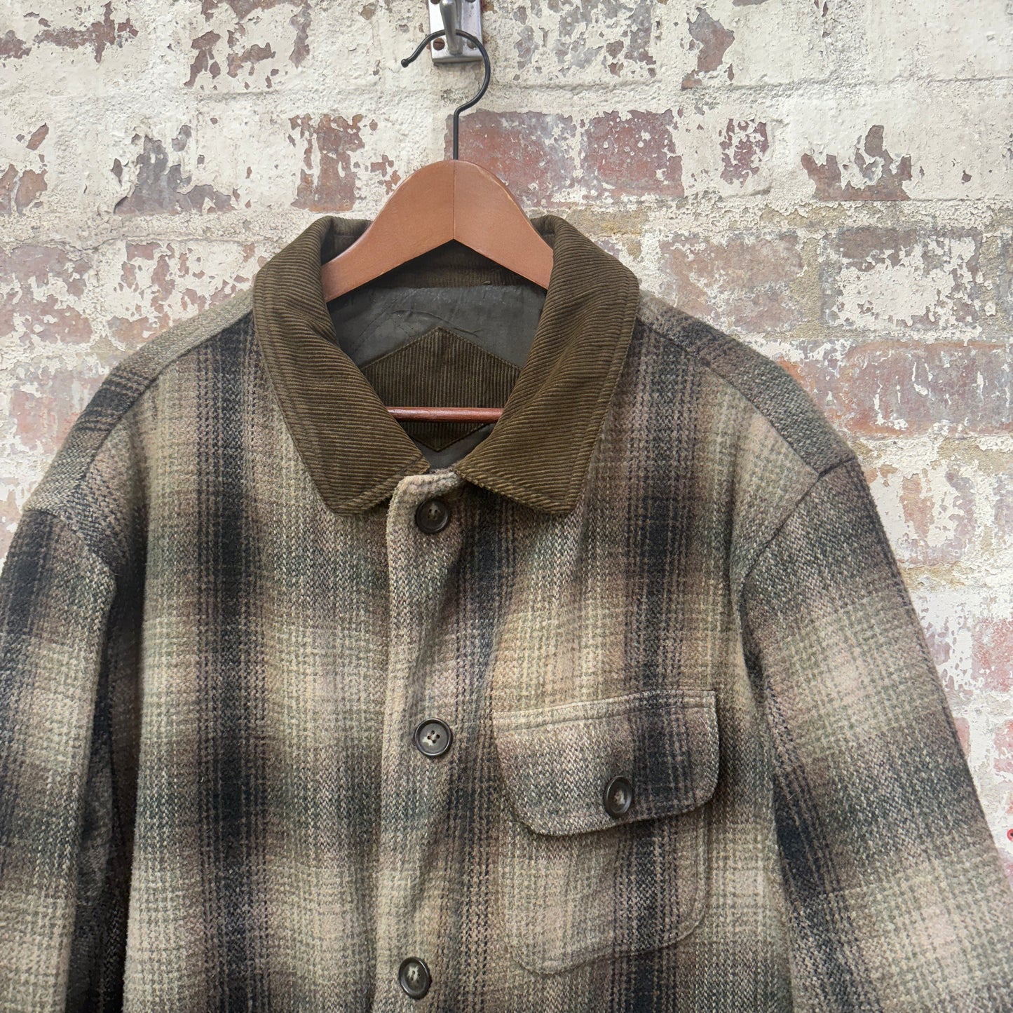 1980s Checkered Burton Wool Coat Jacket