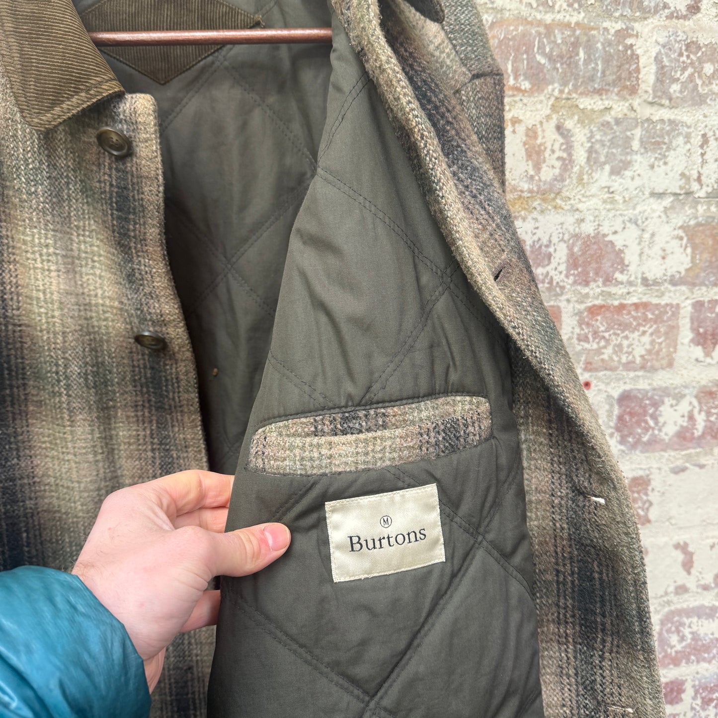 1980s Checkered Burton Wool Coat Jacket