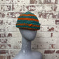 1980s Orange and Green Wool Knitted Beanie Hat