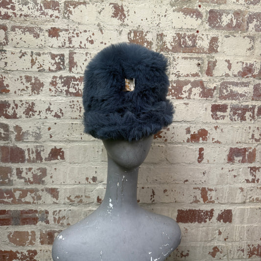 1980s Blue Fur Reversible Hat