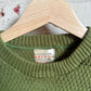 1960s Green Wool British Knitted Jumper