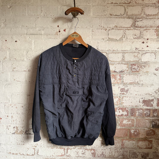 1980s Black Padded Design Sweatshirt