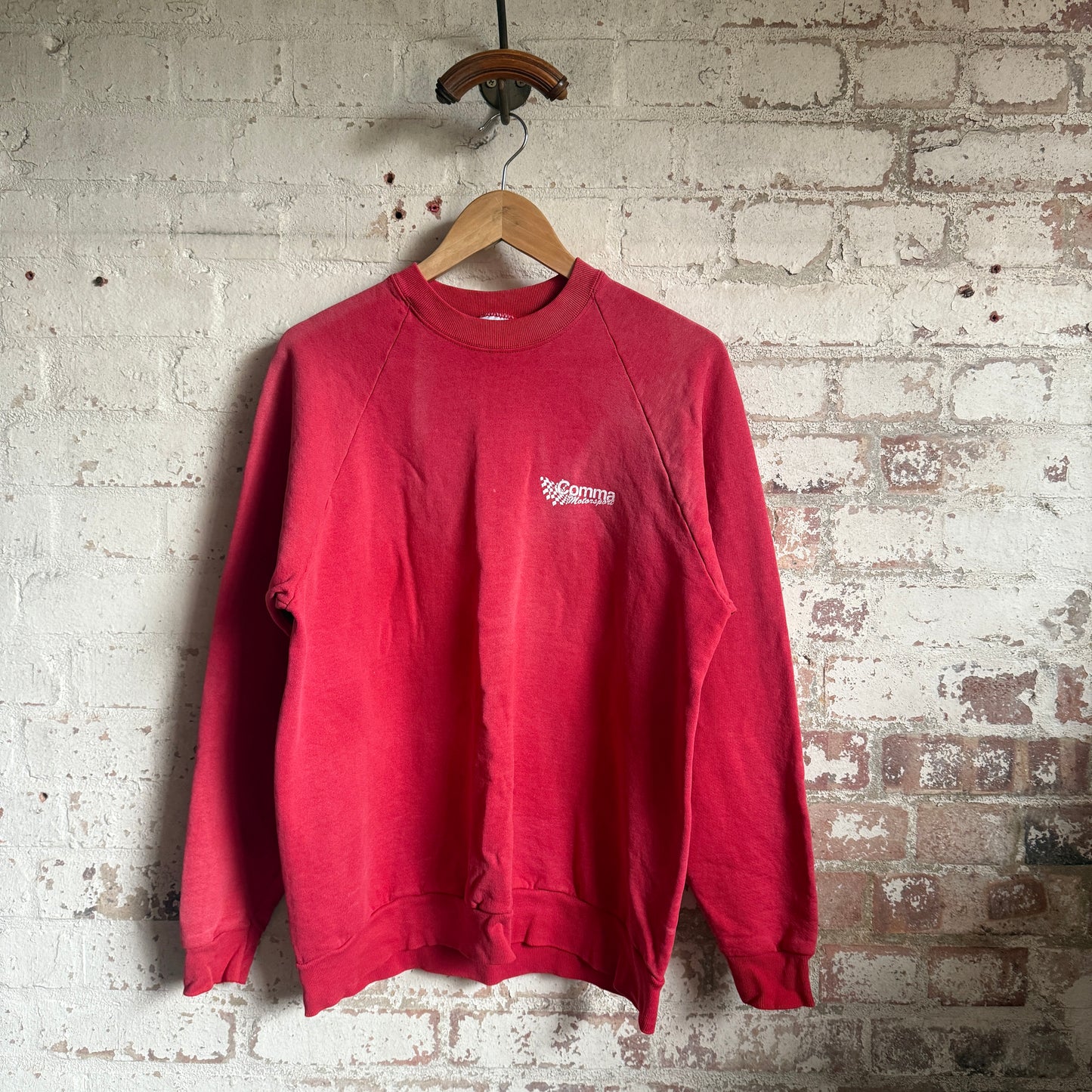 1990s Faded Red Motorsport Graphic Sweatshirt