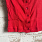 1970s Red Cotton Button Vest Top
