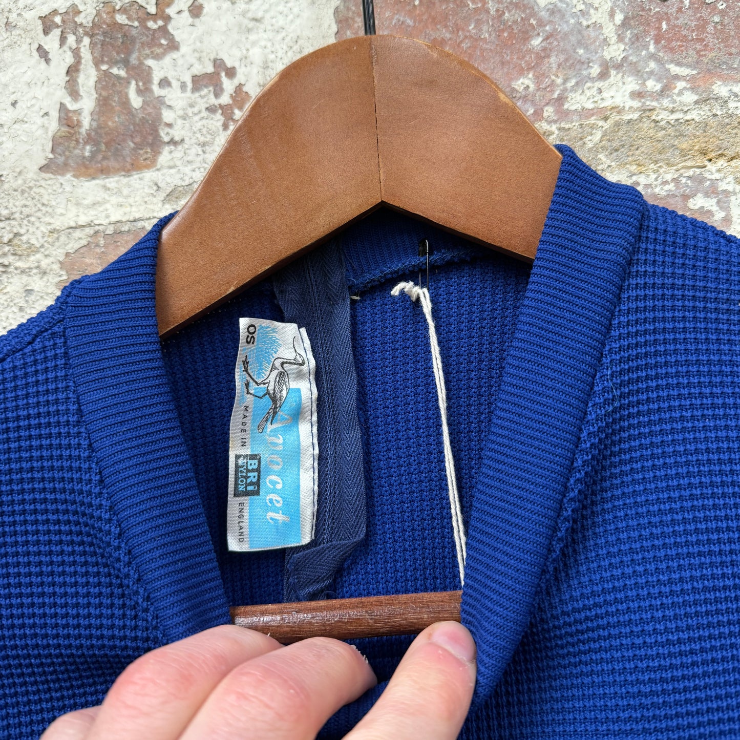 1970s Navy Knitted Zip Shirt