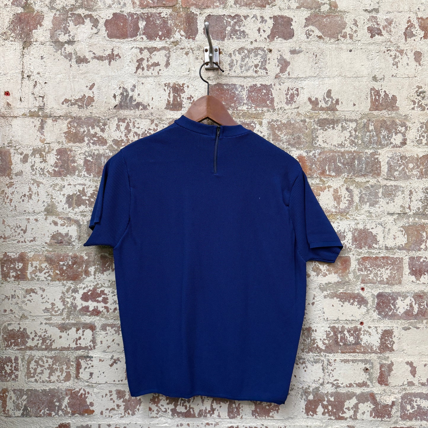 1970s Navy Knitted Zip Shirt