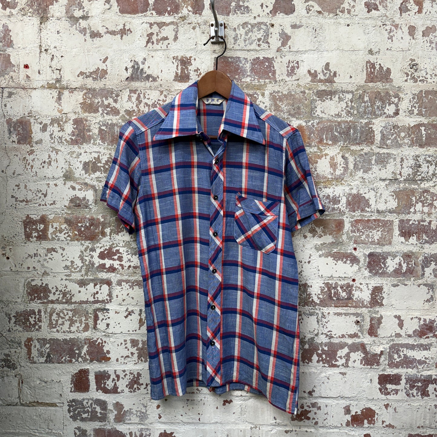 1970s Italian Checkered Button Up Shirt