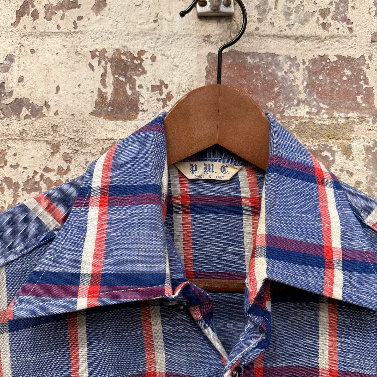 1970s Italian Checkered Button Up Shirt