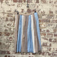 1980s 'U Turn' Blue Linen Pleated Skirt