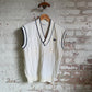 1980s Cream Adidas Knitted Tank Top Sweater Vest