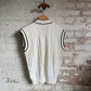 1980s Cream Adidas Knitted Tank Top Sweater Vest