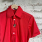 1970s Red Dagger Collar Polo Shirt Top