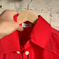 1970s Red Dagger Collar Polo Shirt Top