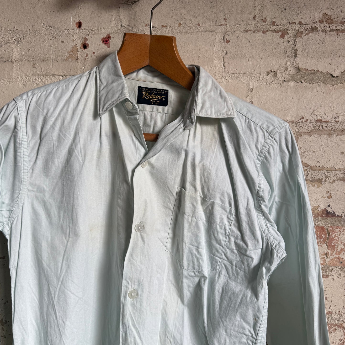 1960s Light Blue Cotton Button Shirt
