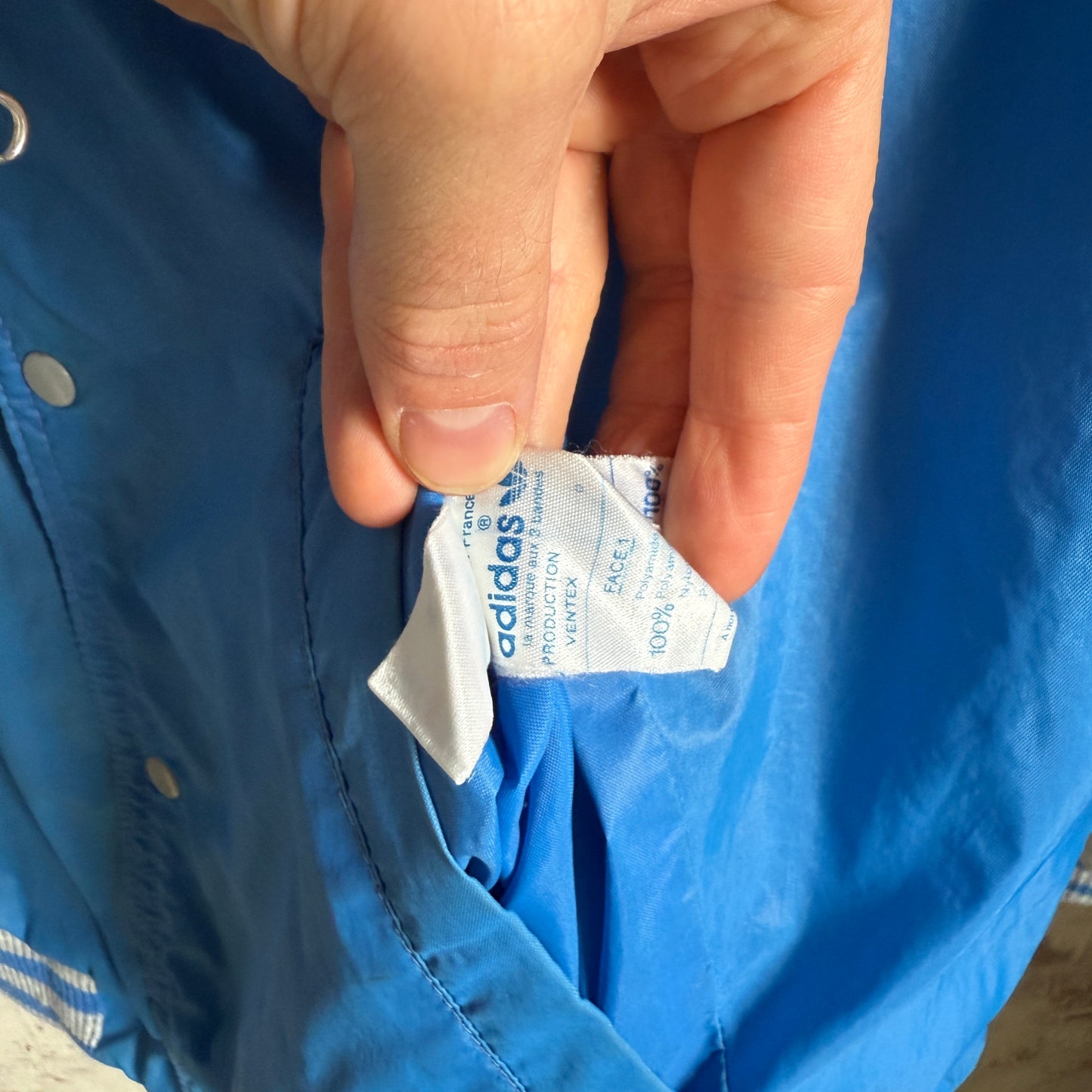 1980s Reversible Blue and Grey Adidas Ventex Bomber Jacket