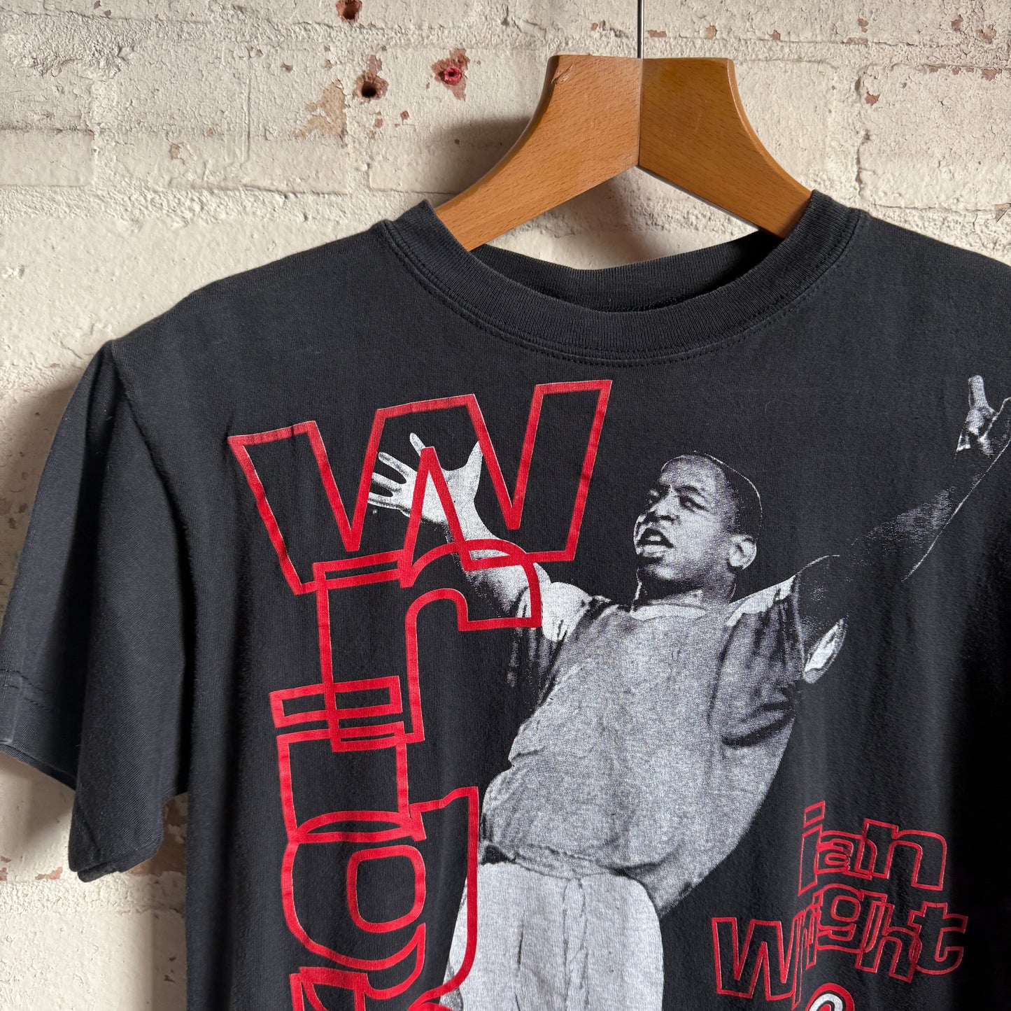 1990s Black Ian wright Arsenal Graphic T-Shirt
