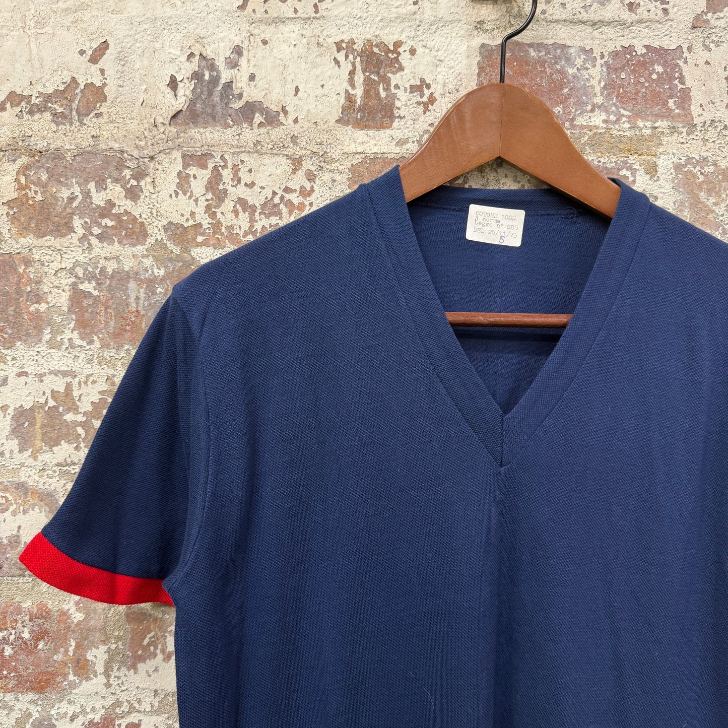 1970s Navy Blank Cotton T-Shirt