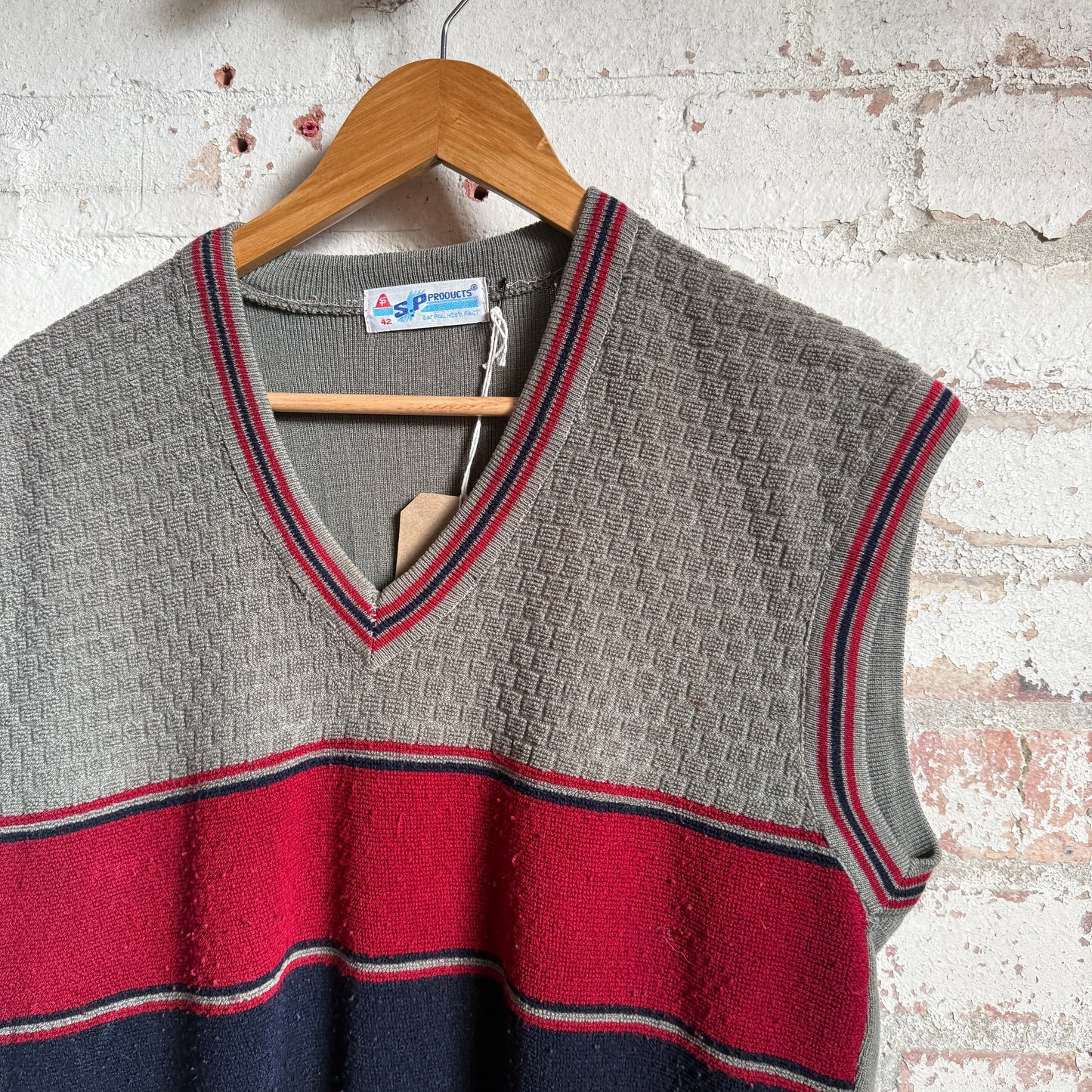 1980s Grey Knitted Tank Top Sweater Vest