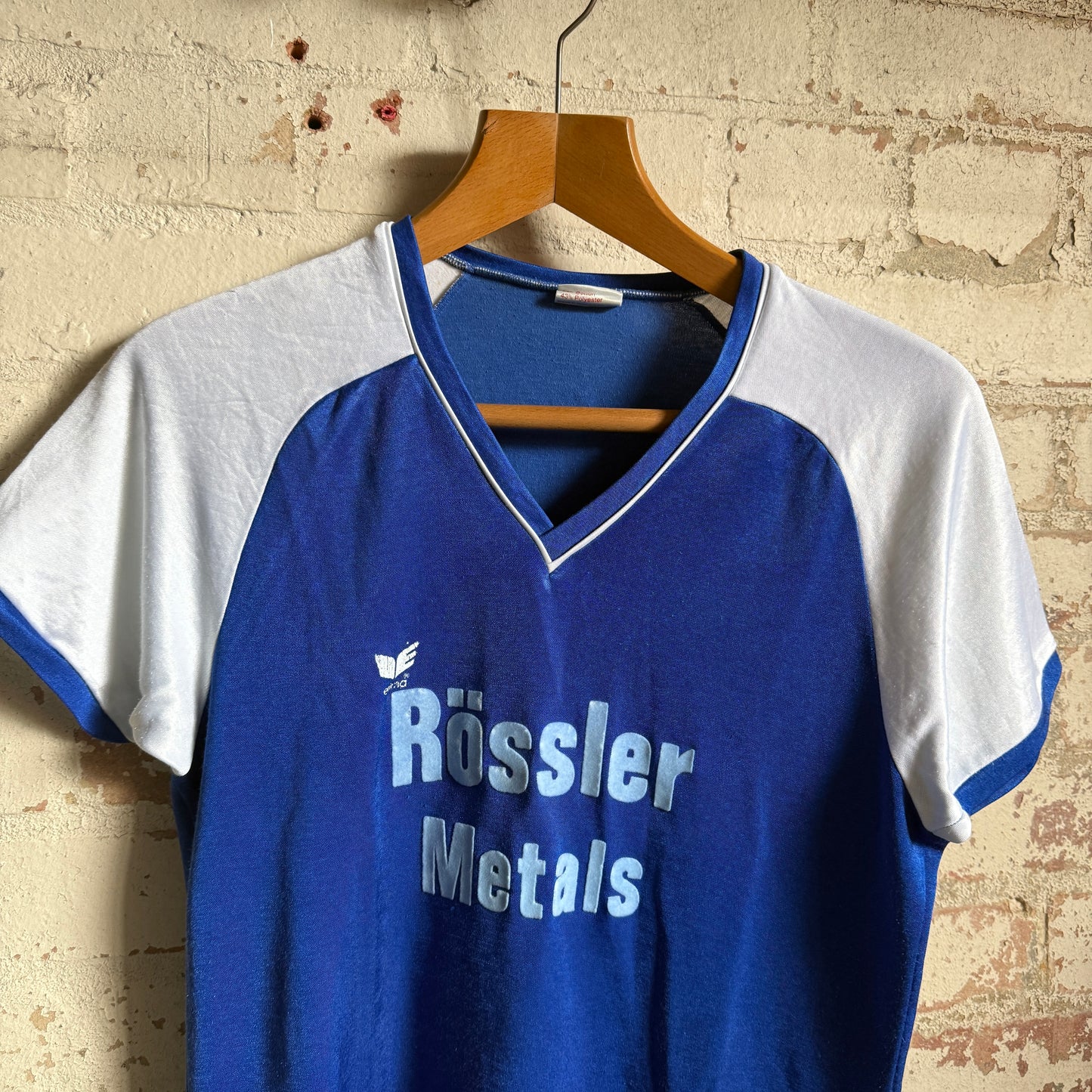 1980s Blue German Football Graphic Template T-Shirt