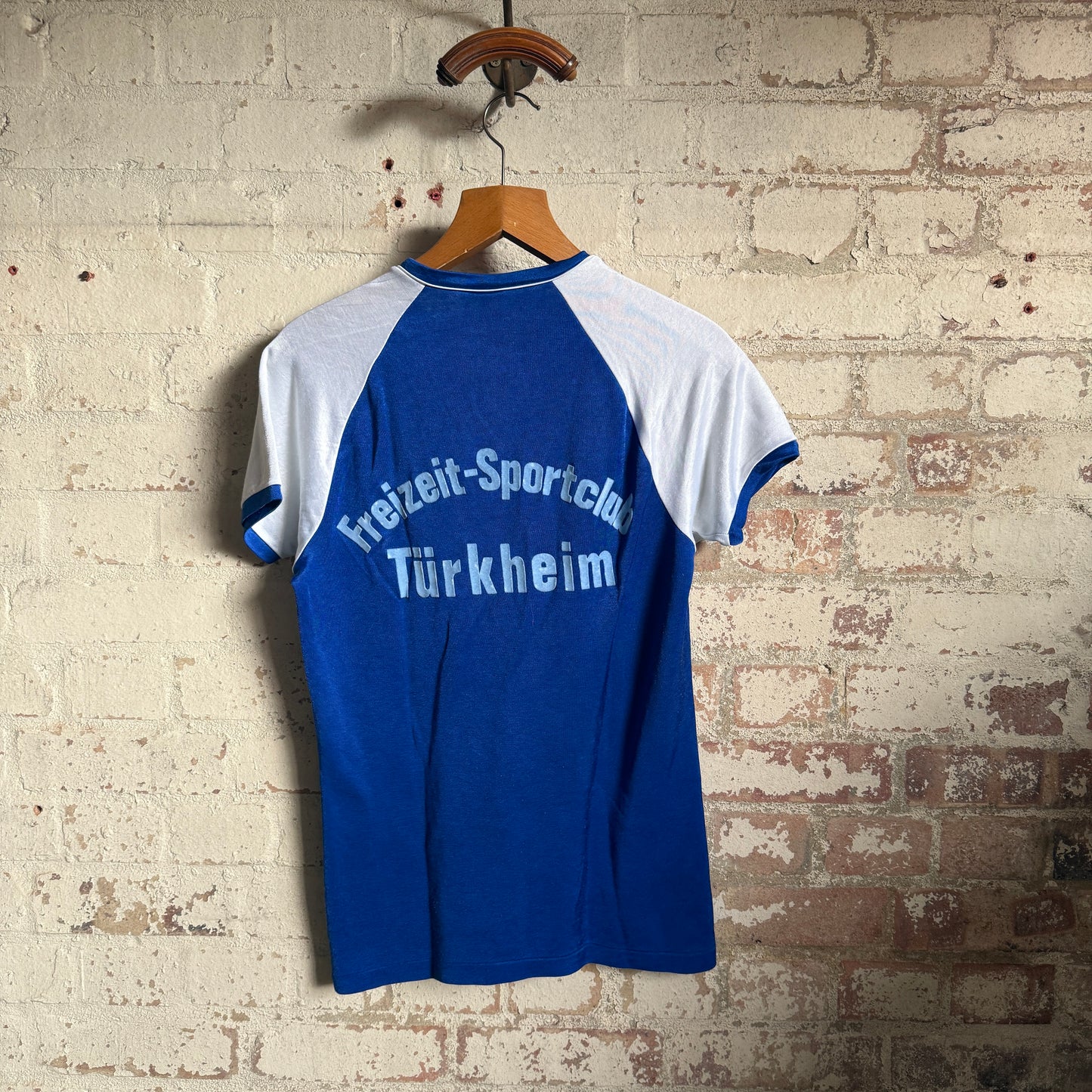 1980s Blue German Football Graphic Template T-Shirt