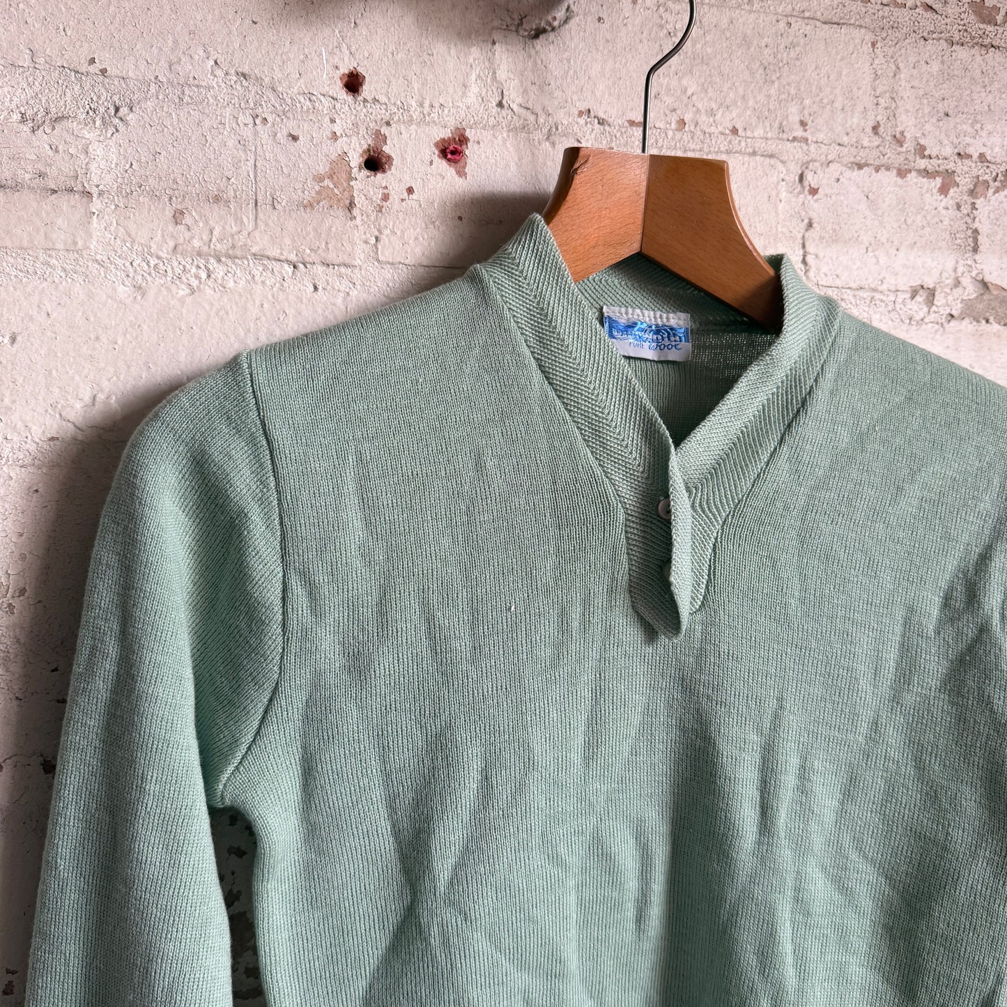 1960s Lime Green Knitted Long Sleeve Jumper