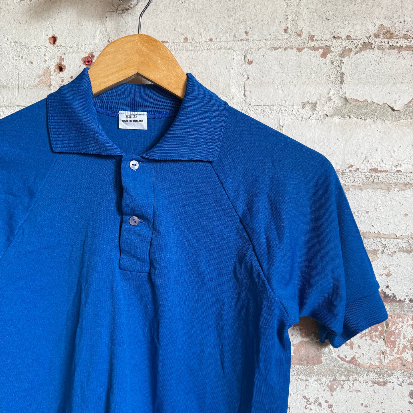 1970s Blue Polo Shirt Top