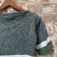 1970s Green Knitted Boat Neck Jumper Top