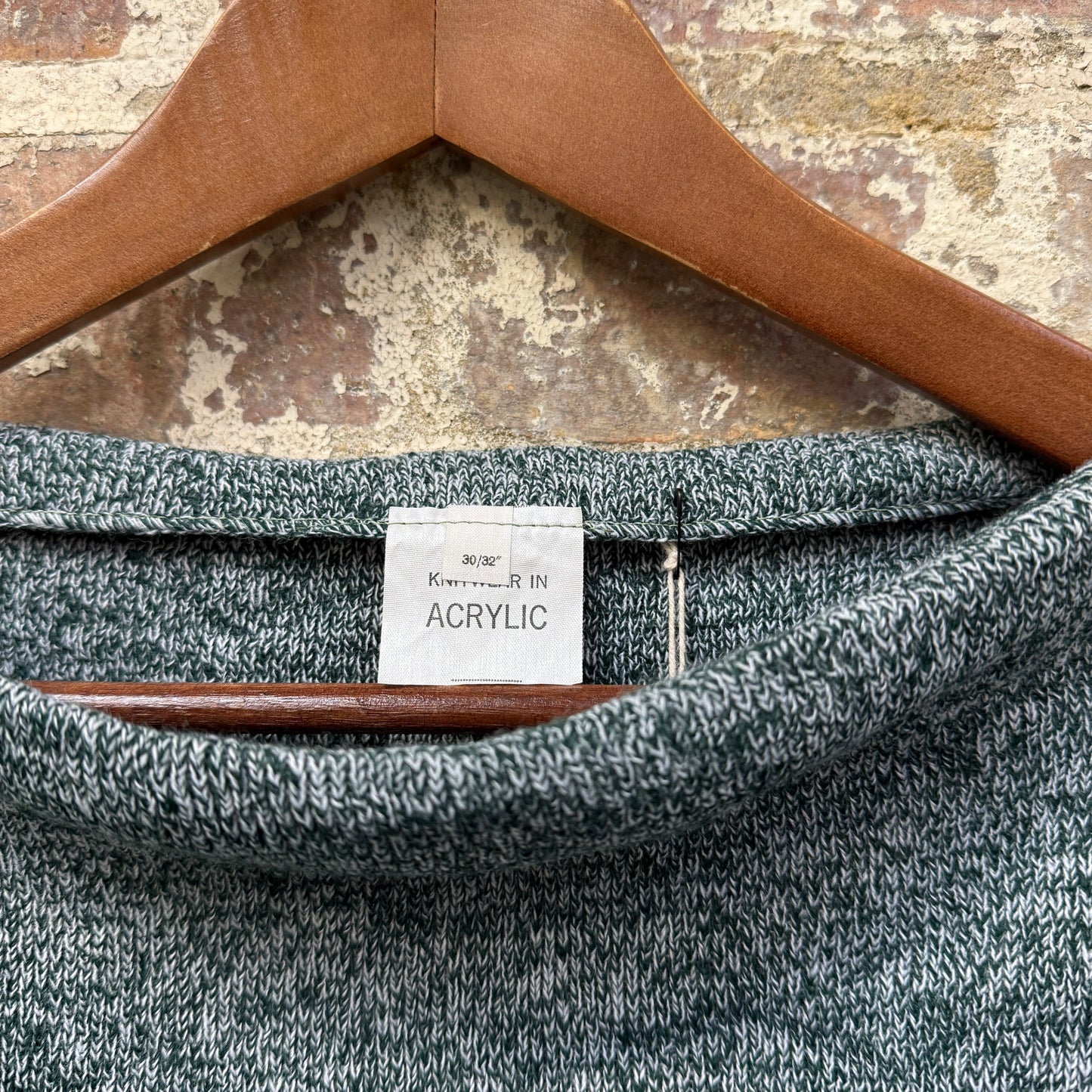 1970s Green Knitted Boat Neck Jumper Top