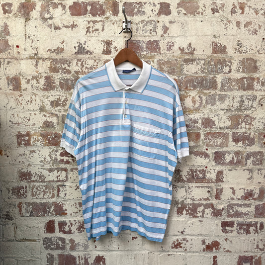 1980s Gieves and Hawkes Striped Polo Shirt Top