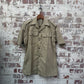 1960s Khaki Italian Military Cotton Button up Shirt