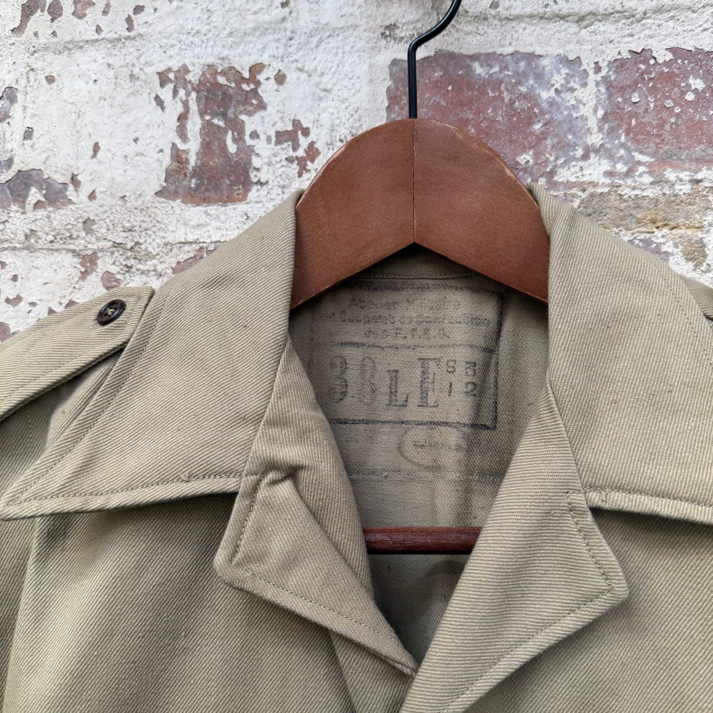 1960s Khaki Italian Military Cotton Button up Shirt