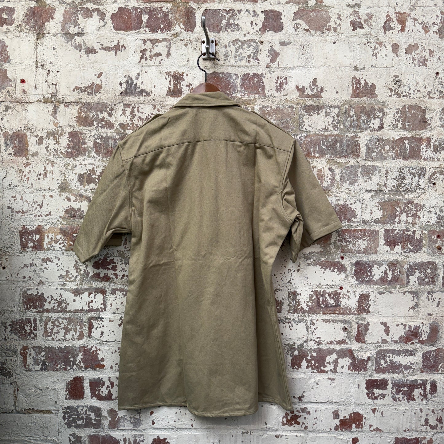 1960s Khaki Italian Military Cotton Button up Shirt
