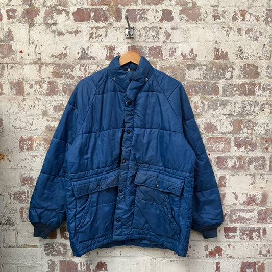 1960s Blue Puffer Down Jacket Coat