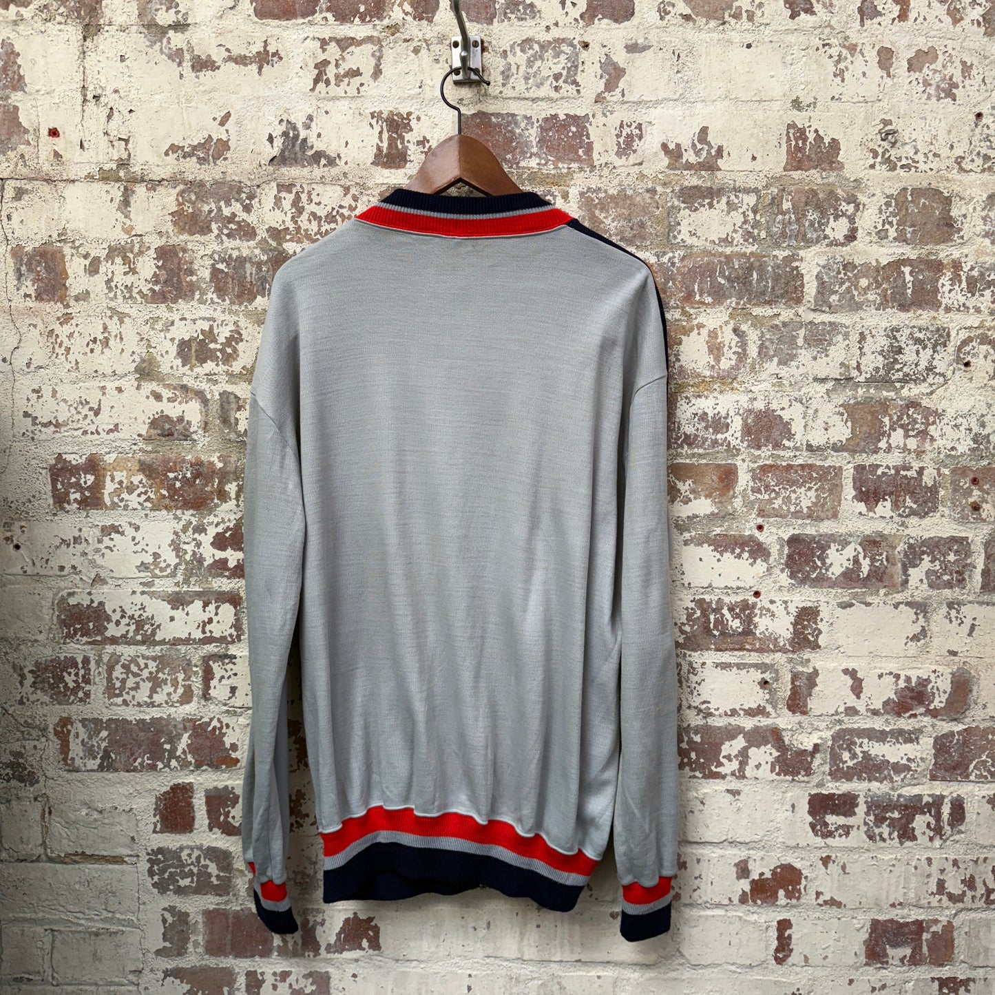 1980s Grey Italian Zip Up Track top