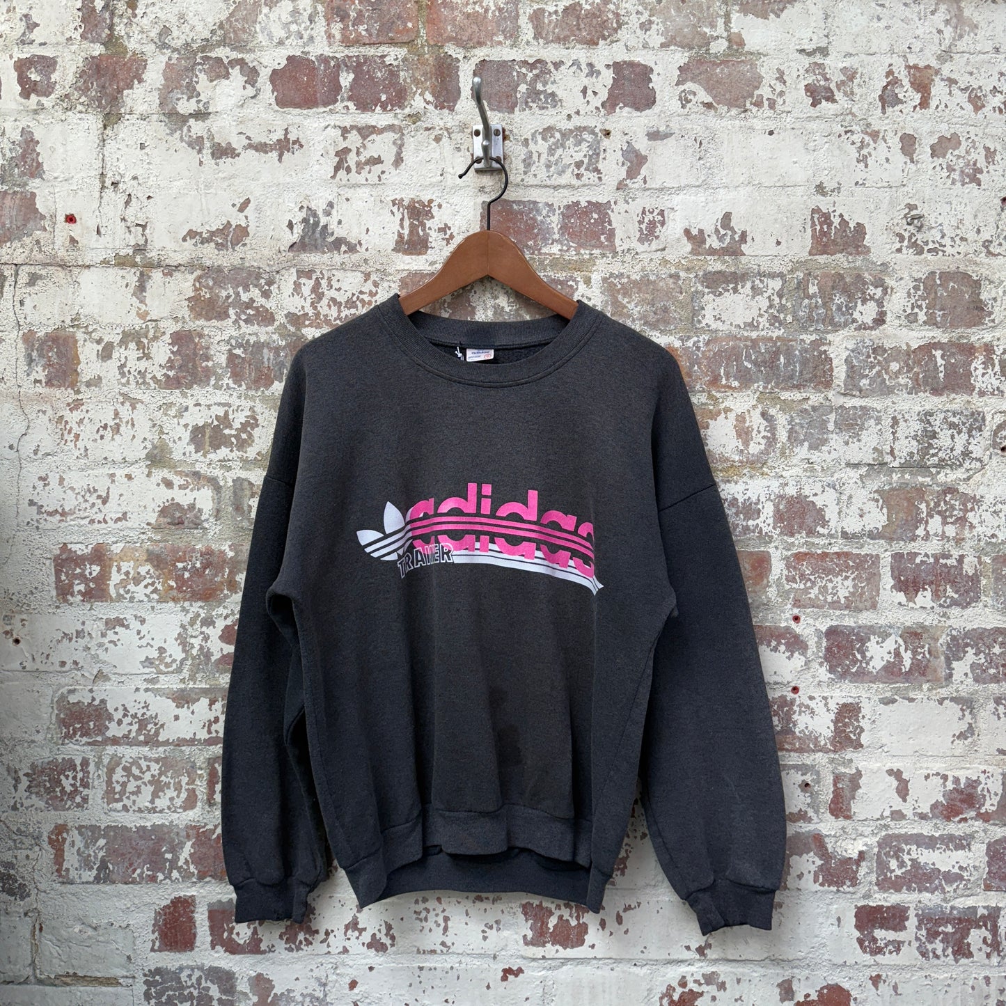 1980s Black Faded Adidas Sweatshirt