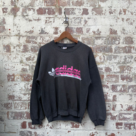 1980s Black Faded Adidas Sweatshirt