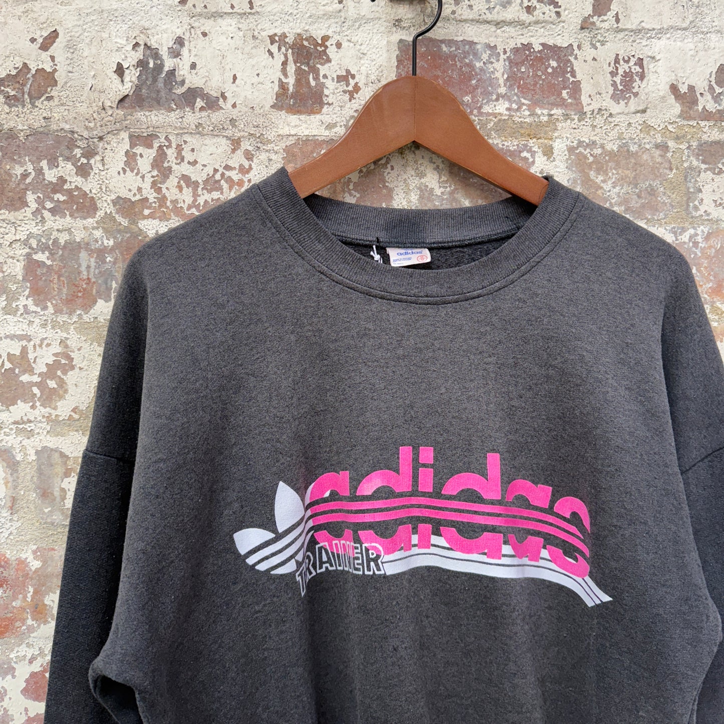 1980s Black Faded Adidas Sweatshirt